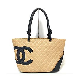 Chanel Beige Quilted Leather Cambon Tote Bag 863269