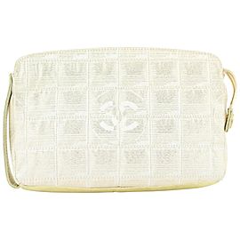 Chanel Beige x Gold New Line Cosmetic Pouch 572cas614