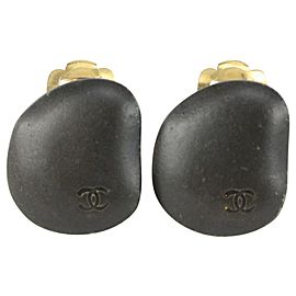 Chanel 09a Black Smooth Stone Earrings 255cas719