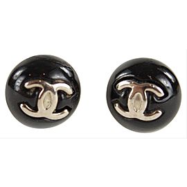 Chanel 06V Black CC Candy Pierced Earrings Pierce 10CCS1211