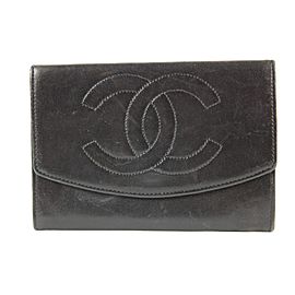 Chanel Black CC Logo Timeless Flap Wallet 6ccs1223