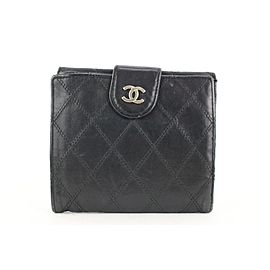 Chanel Black Quilted Lambskin CC Logo Compact Wallet 69ccs126