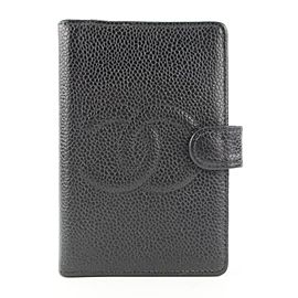 Chanel Small Black Caviar Leather Agenda Diary Cover 8620613A