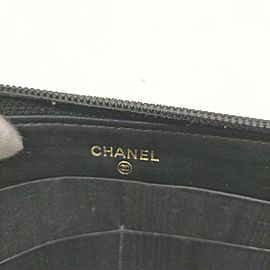 Chanel Black Caviar Leather CC Logo Zippy L-Gusset Wallet 862536