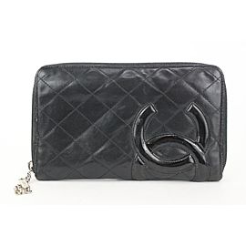 Chanel Black Quilted Leather Cambon Line Zippy Organizer Wallet 862616