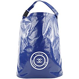 Chanel XL Blue CC Sports Logo Etanche Waterproof Bucket Hobo Tote 256cks212