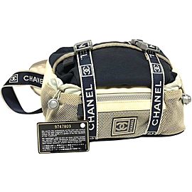 Chanel Bum Cc Sports Fanny Pack Waist Pouch 239574 Black X Beige Canvas Cross Body Bag