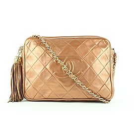 Chanel Quilted Copper Lambskin Fringe Tassel Camera Crossbody Bag 563cks311