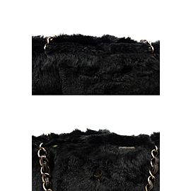 Chanel Cc Chain Tote 227177 Black Rabbit Fur Shoulder Bag