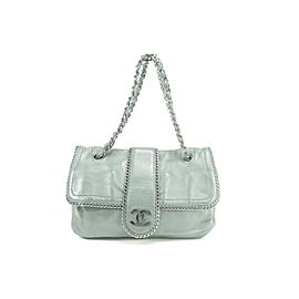 Chanel Chain Around Chain Flap 7ck0103 Grey Leather Shoulder Bag