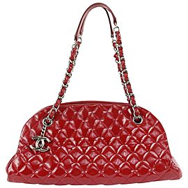 Chanel Red Quilted Patent Bowling Chain Bag 1123c28