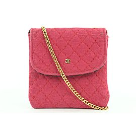 Chanel Micro Quilted Red Mini Classic Flap Chain Bag or Necklace 272ccs216