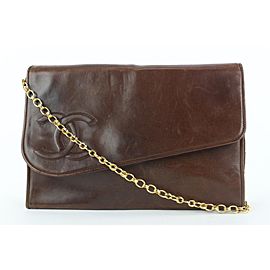 Chanel Dark Brown Diagonal Flap Chain Bag 954cas416