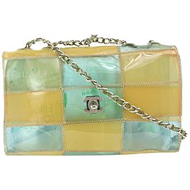 Chanel Clear Blue x Beige Patchwork Classic Flap 1115c16