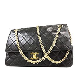 Chanel Mademoiselle Classic Flap Medium Quilted Lambskin 234110 Black Leather Shoulder Bag