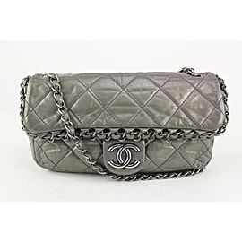 Chanel Grey Quilted Leather Chain Around Flap Bag 1122c4