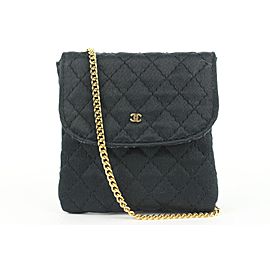 Chanel Black Quilted Satin Micro Chain Flap Bag 597ccs315