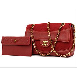 Chanel Classic Flap Quilted with Pouch Gold Chain 220709 Red Leather Shoulder Bag