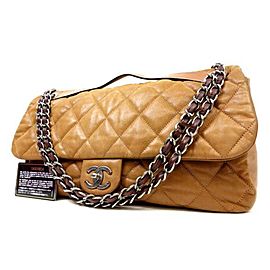 Chanel Classic Flap XL Special 223640 Light Brown Leather Shoulder Bag