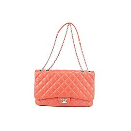 Chanel Classic Quilted Flap 17ck1220 Red Lambskin Leather Shoulder Bag