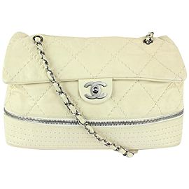 Chanel Ivory Quilted Maxi Convertible Flap SHW 1122c2