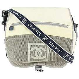 Chanel Ivory x Navy CC Sports Logo Messenger Crossbody Unisex Men's 1116c31