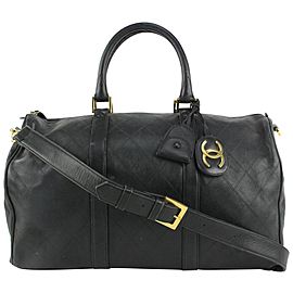 Chanel Black Quilted Lambskin Boston Duffle Bag with Strap 1110c8