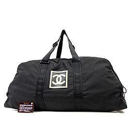 Chanel Duffle Cc Sports Logo Jumbo Extra Large Boston 235294 Black Nylon Weekend/Travel Bag