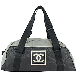 Chanel Grey Sports Line CC Logo Boston Duffle Gym Bag 1020cc50