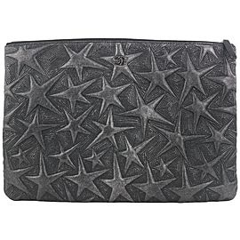 Chanel Black Embossed Lambskin Star O-Case Clutch Bag 761cas330