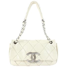 Chanel Giant Quilt Flap 02cz0731 Light Beige Leather Shoulder Bag