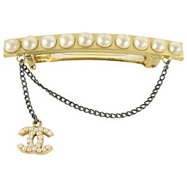 Chanel 01A Pearl x Gold CC Brooch 929cc92