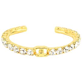 Chanel B20A Gold Crystal More is More CC Turnlock Bangle Bracelet Cuff 1118c6