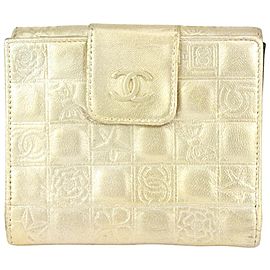 Chanel Gold Quilted Lambskin Charm Compact Wallet 29cas722