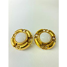 Chanel 93a Gold Tone Pearl CC Earrings 3ccm1210