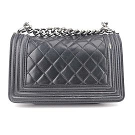 Chanel Handbag Boy Quilted Small 2ck1127 Black Leather Cross Body Bag