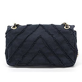 Chanel Handbag Chevron Medium Classic Chain Flap Cruise Gold Limited 239714 Black Canvas Cross Body Bag