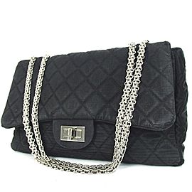 Chanel Handbag Classic Flap 2.55 Reissue Jumbo 872681 Black Nylon Shoulder Bag