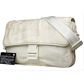 Chanel Ivory Sports Logo Jumbo Classic Flap Crossbody Bag 211857