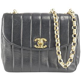 Chanel Handbag Classic Flap Vertical Quilted Mini 22ck1207 Black Lambskin Leather Cross Body Bag