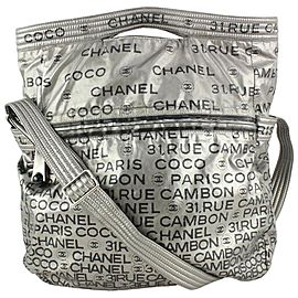 Chanel Silver 31 Rue Cambon CC Coco Graphic 2way Hobo Bag 115c6