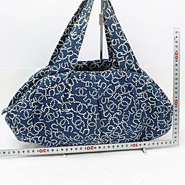 Chanel Hobo Cc 870841 Navy Blue Canvas Shoulder Bag