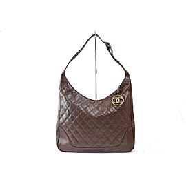 Chanel Hobo ( Ultra Rare ) Quilted Caviar 101402 Brown Leather Shoulder Bag