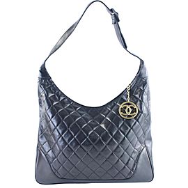 Chanel Hobo XL Quilted 220699 Black Leather Shoulder Bag