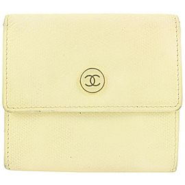 Chanel Ivory Leather CC Button Line Compact Wallet 57ccs115