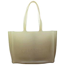 Chanel Jelly Extra Large Gm Clear Translucent Naked 872449 Ivory Polyurethane Tote