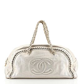 Chanel Large Luxe Ligne Bowler Chain Around Boston 25ck1220 Gold Metallic Leather Shoulder Bag