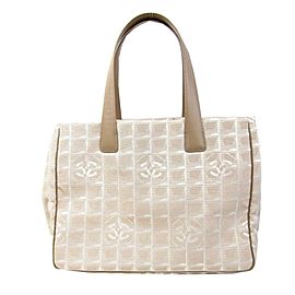 Chanel Line 17c69 Beige Canvas Tote