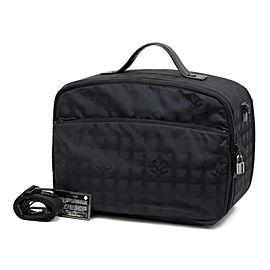 Chanel Line Luggage 2way Suitcase with Strap 234441 Black Nylon Weekend/Travel Bag