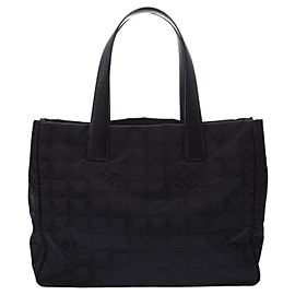 Chanel Line Mm 3c626 Black Canvas Tote